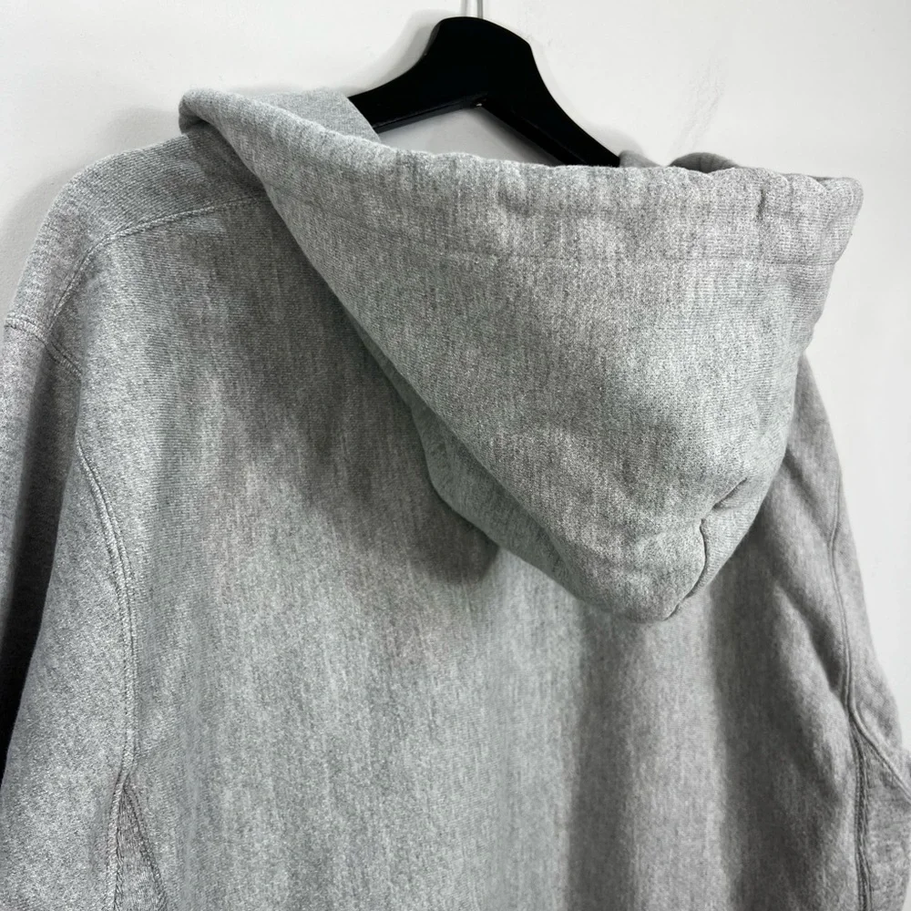Champion Reverse Weave reworked grey oversized cotton blend hoodie sweatshirt M - Picture 7 of 17